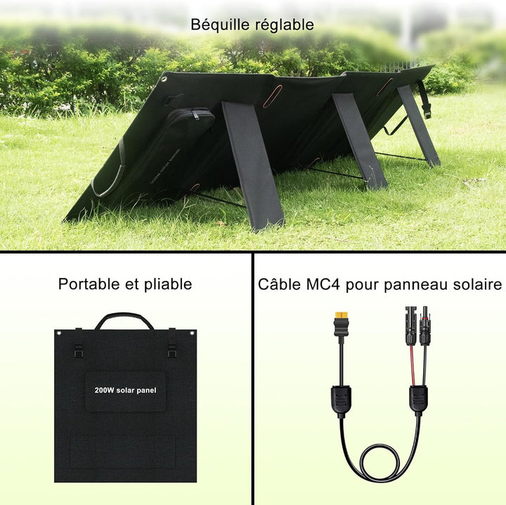 Solarplay 200w Solarpanel, Faltbar Solarmodul Geeignet für tragbare Kraftwerke, Solargeneratoren, Ca