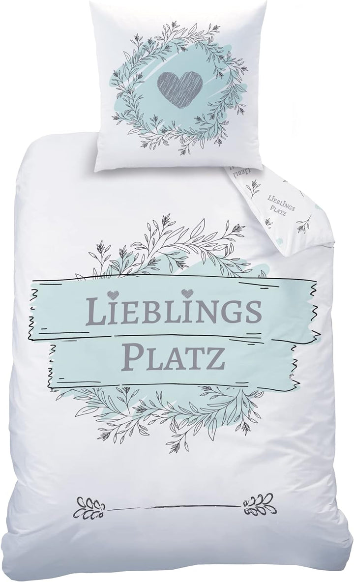 MTOnlinehandel Lieblingsplatz Biber Bettwäsche 135x200 · Mädchenbettwäsche · Flanell Biber · Kissenb