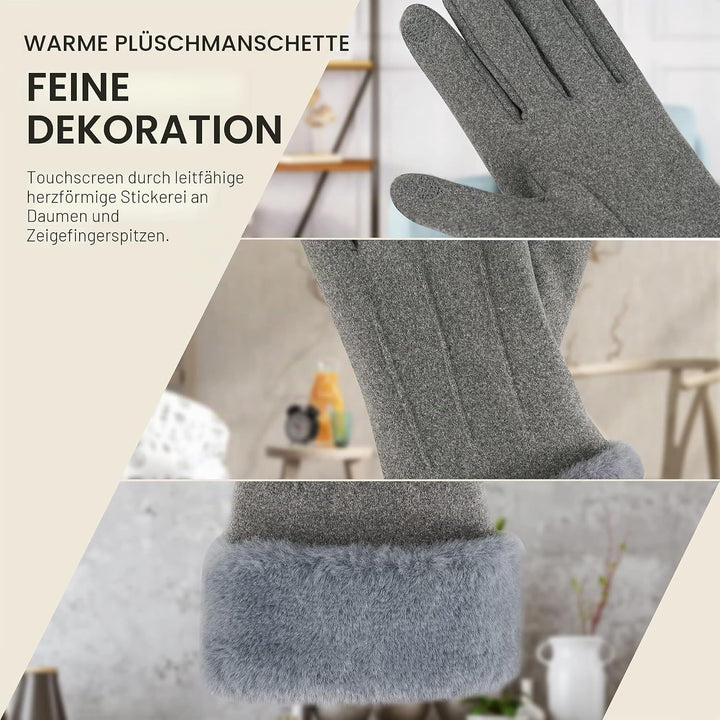 ZASFOU Damen Winter Touchscreen Handschuhe mit fleece gefütterte Warme Kaschmir winterhandschuhe für