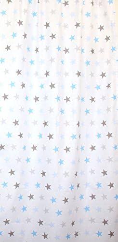 Babybett Himmel Vollstoff - Star Blau - für Baby Bett Vollstoffhimmel Baumwolle