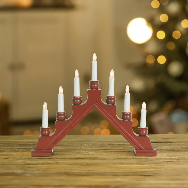 Fensterleuchter Weihnachten Rot | Lichterbogen Weihnachten | Deko Weihnachten | Fensterdeko Weihnach