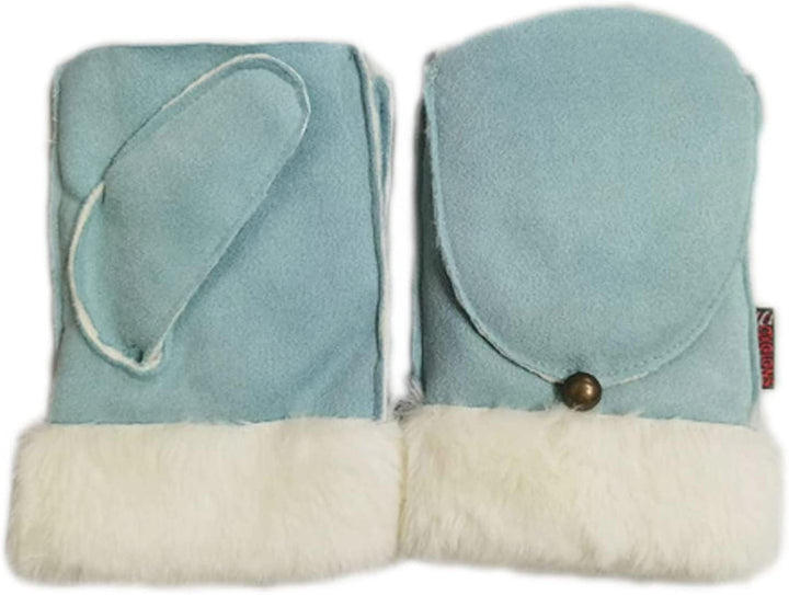 AXELENS FÄUSTLINGE ZU ÖFFNEN WINTERHANDSCHUHE FÜR DAMEN Hellblau, Hellblau