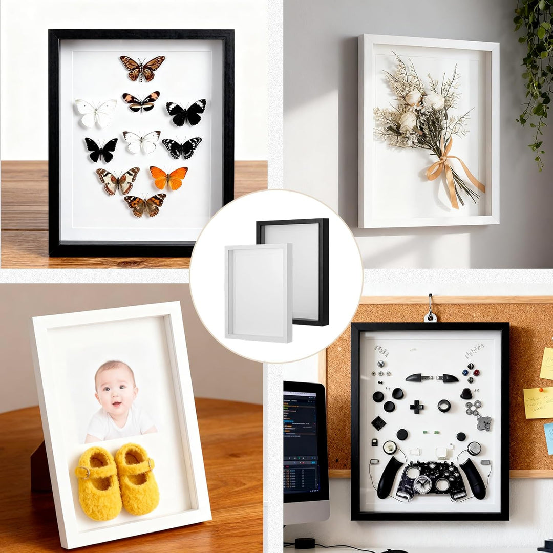 3d Bilderrahmen zum Befüllen für Gegenstände Geschenk: 3 cm Tiefer Rahmen 30x40 Schwarz für Brautstr