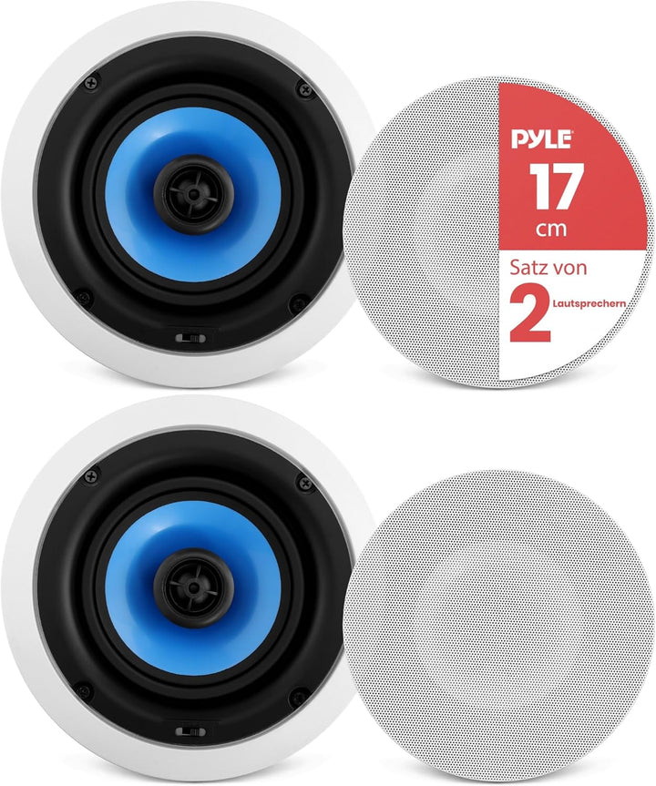 pyle PyleHome PIC6E Deckenlautsprechersystem mit Treble-Regler, 2-Wege, 250 W, 16,5 cm 6.5'' Höhenko