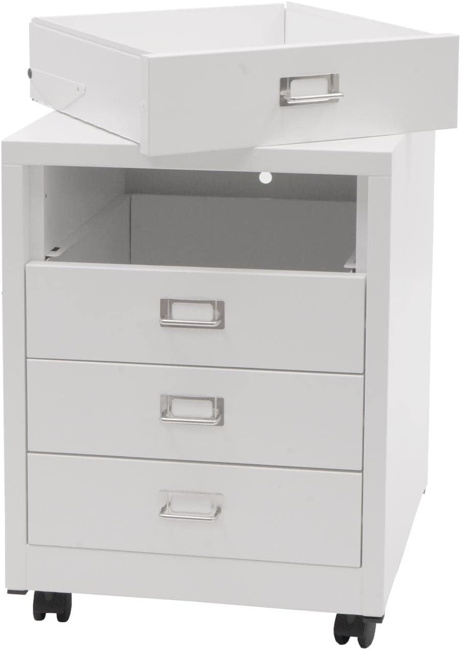 Mendler Rollcontainer HWC-L49, Schubladenschrank Stahlschrank Aktenschrank, Metall 55x40x41cm 4 Schu