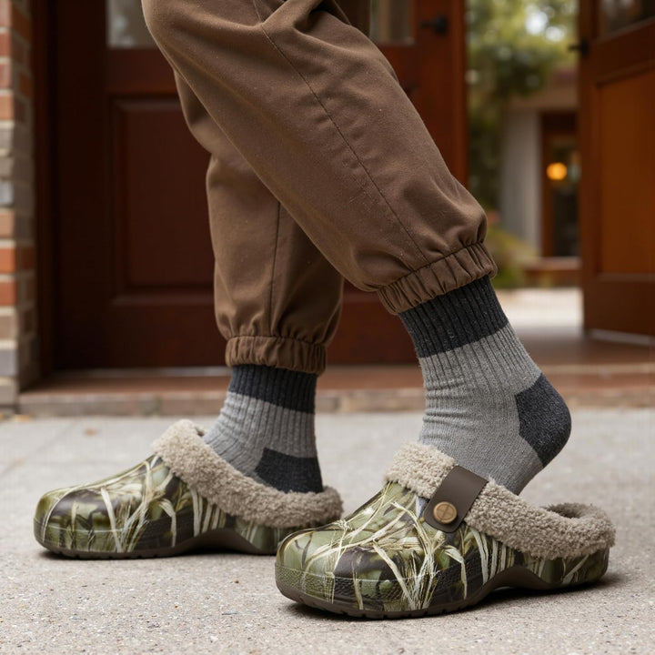 ChayChax Damen Clogs Gefüttert Herren Winter Hausschuhe Wasserdicht Warme Pantoffeln Plüsch Pantolet
