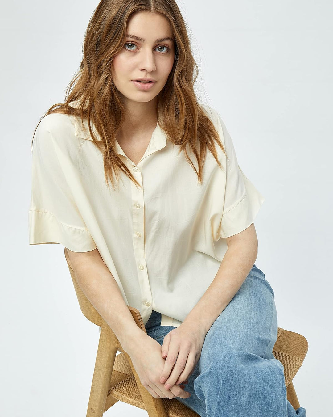 DESIRES Damen2/4 Shirt, Weisse Pfingstrose, S