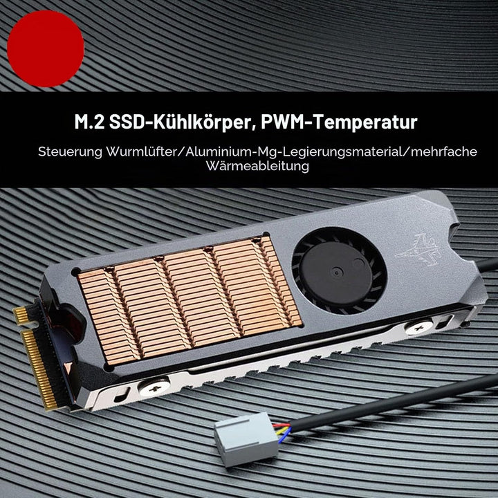 Cuifati M.2-Kühlkörper 2280 SSD PWM-Kühler mit Thermischem Silikonpad Automatische Anpassung des SSD