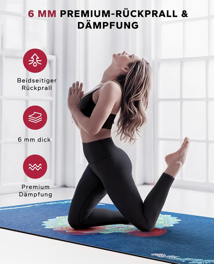 HAPBEAR Yogamatte XXL- Extra Gross Breit Yoga Matte, Sportmatte Fitnessmatte Rutschfest 198cm x137cm