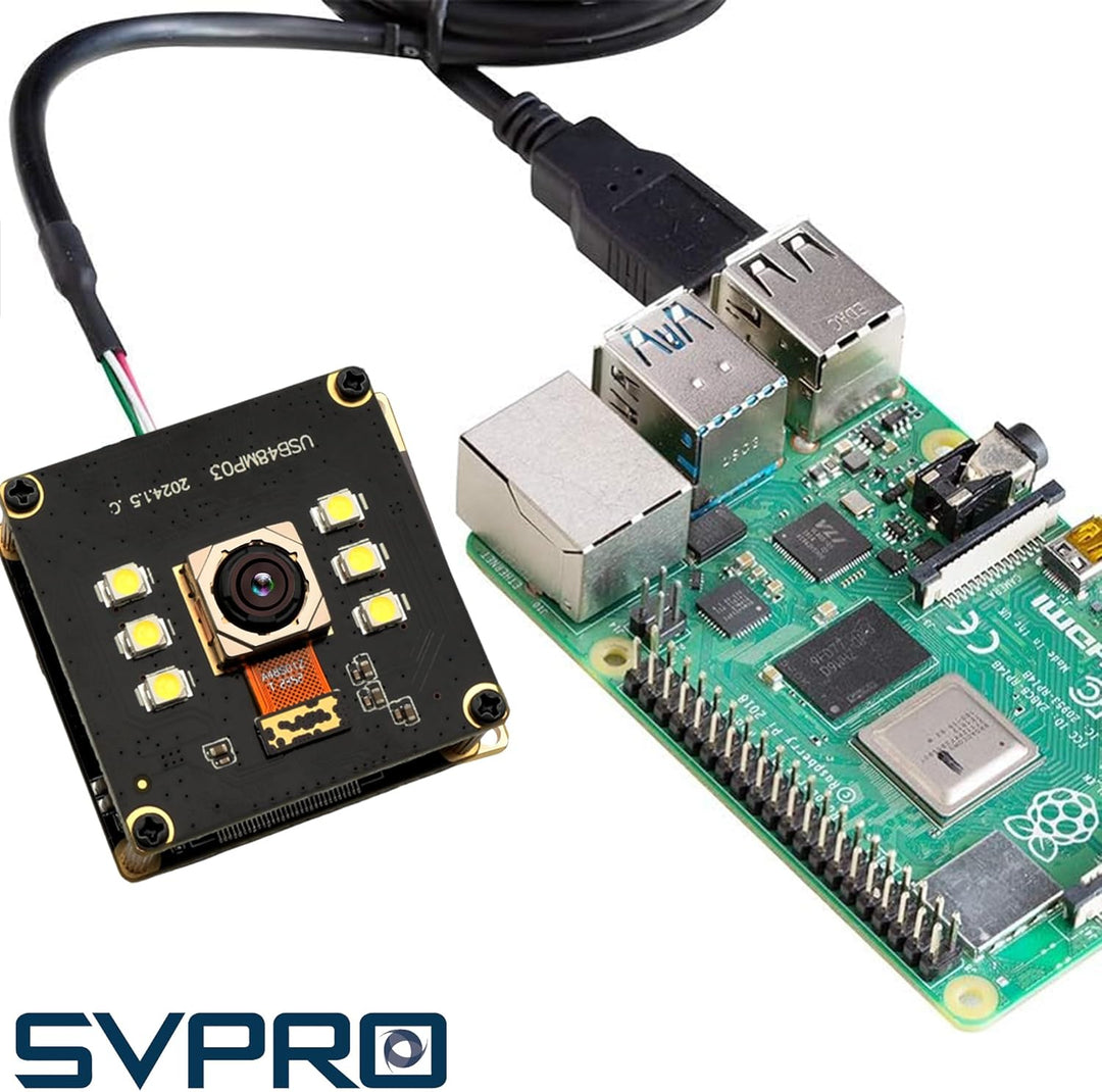 SVPRO 48MP Autofokus USB Kameramodul mit Licht, USB Webcam Board Nachtsichtkamera für Computer, Indu
