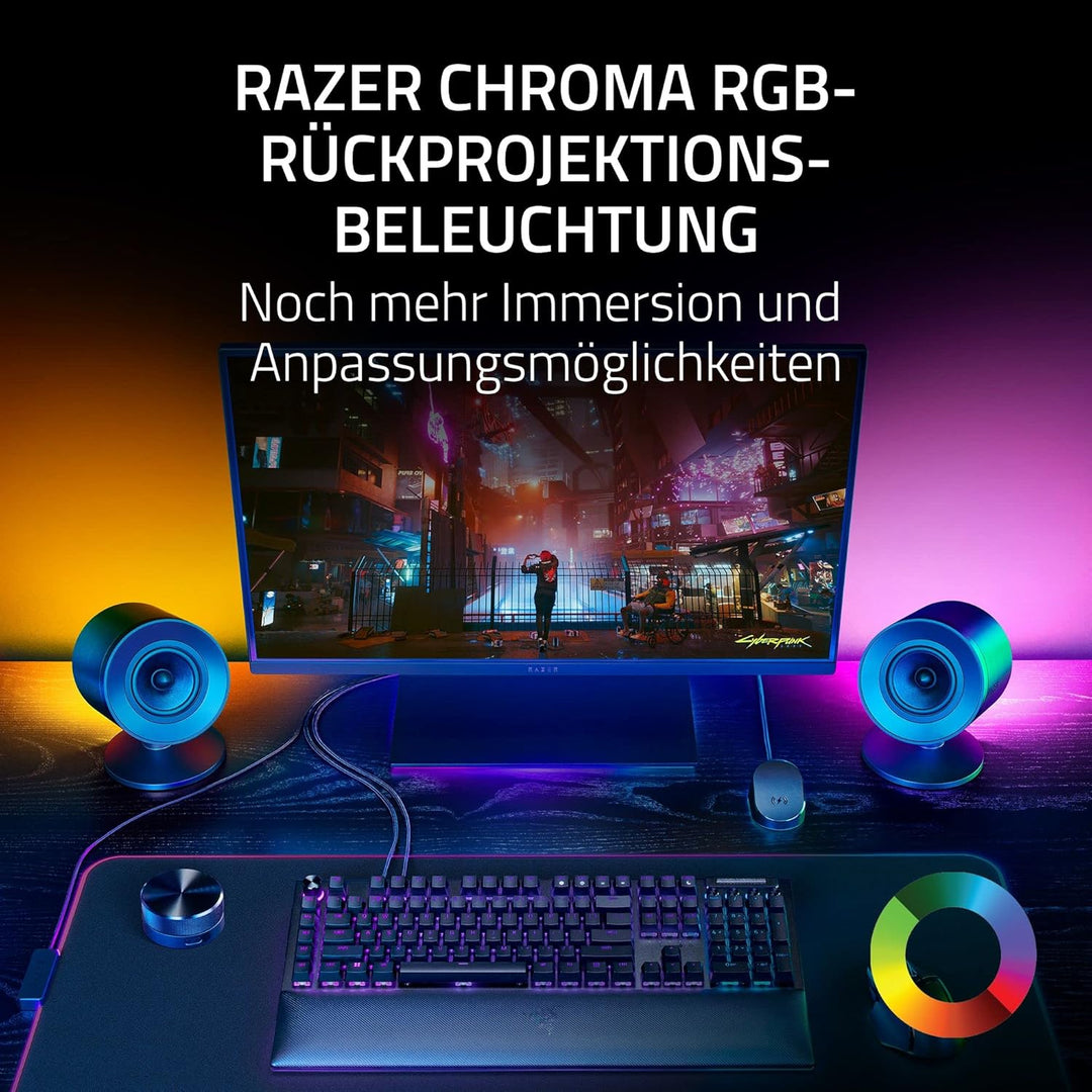 Razer Nommo V2 Pro - Full-Range-2.1-Gaming-Lautsprecher für PC mit kabellosem Subwoofer (3-Zoll-Full
