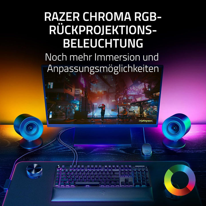 Razer Nommo V2 Pro - Full-Range-2.1-Gaming-Lautsprecher für PC mit kabellosem Subwoofer (3-Zoll-Full