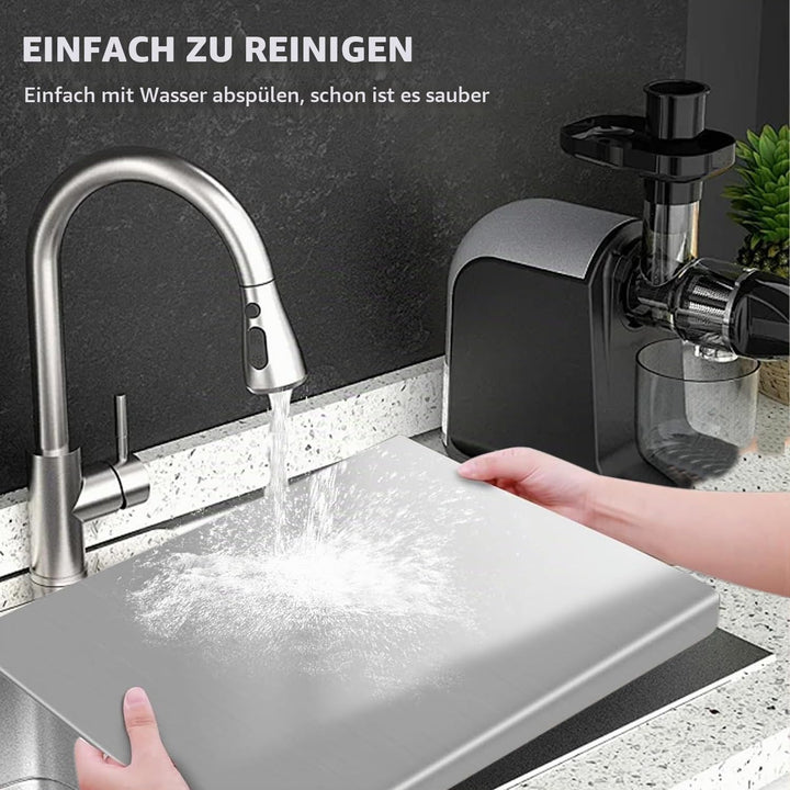 Grosses Schneidebrett aus Edelstahl 60 x 40 x 0.15 cm Doppelseitiges Schneidbretter mit Anschlagkant