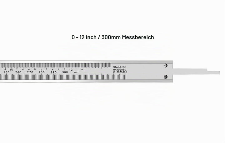 ZLKSKER 0-12 Zoll / 300 mm Mikrometer-Messschieber, Edelstahl Präzisionsmesswerkzeug (Zoll/metrisch)