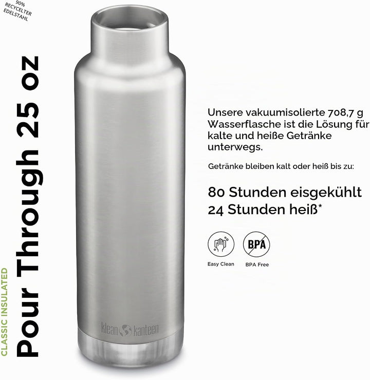 Klean Kanteen Herren Classic Vi Trinkflasche Einheitsgrösse Brushed Stainless, Einheitsgrösse Brushe