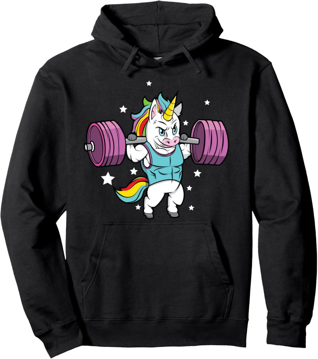 Lustiges Einhorn Gewichtheben Fitness Gym Geschenk Pullover Hoodie