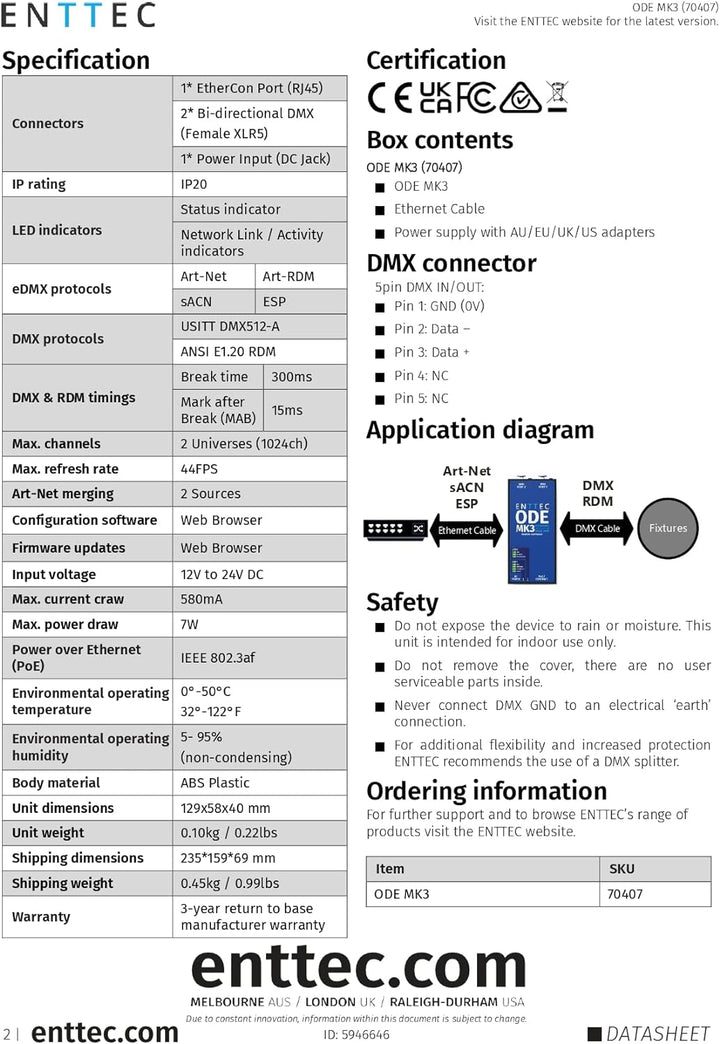 Enttec ODE Mk3 - DMX Steuersoftware