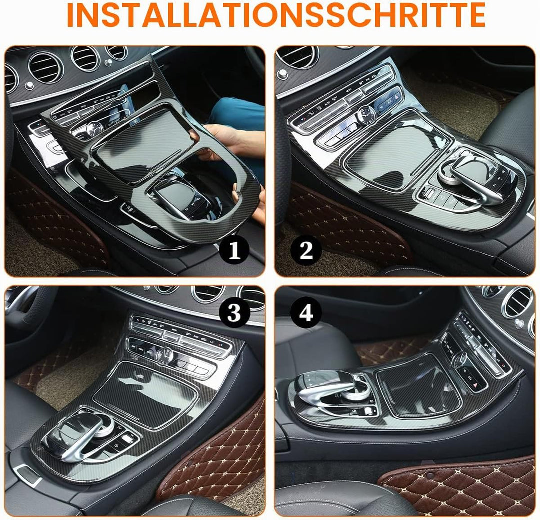 Für E-klasse W213 2016 2017 2018 ABS Kunststoff Mittelkonsole Dekoration Rahmen Abdeckung Trim Kohle