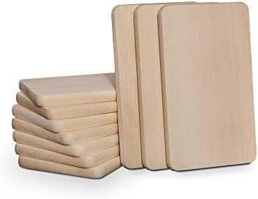 Frühstücksbrettchen Holz - Natur Buche unbehandelt - 10 x Holzbrettchen - Küchenbrett Brot Küchenute
