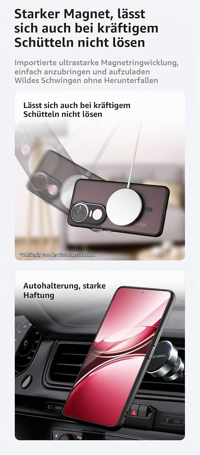GIOPUEY Magnetische Handyhülle für VIVO V50/VIVO V50e Hülle, Case Kompatibel mit MagSafe, Matte PC Z
