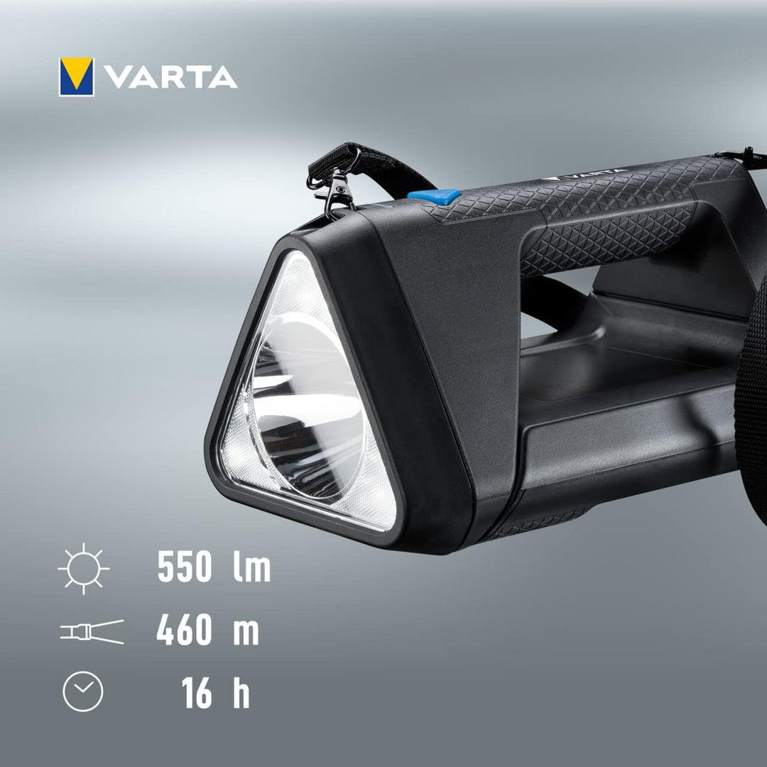 VARTA Baustrahler LED, wiederaufladbar, Arbeitsleuchte, Work Flex BL30R, Handscheinwerfer mit 3 Lich