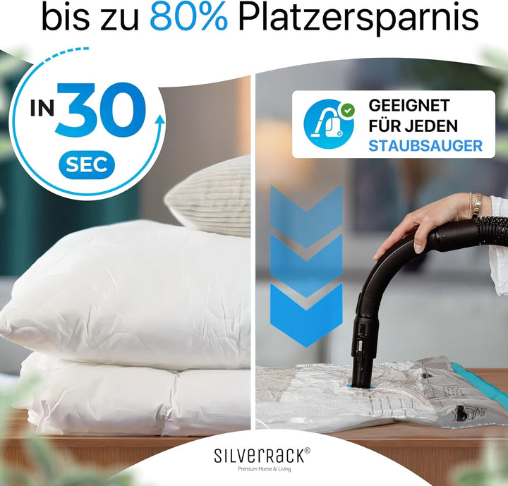 Vakuumbeutel für Kleidung und Bettdecken [13 Stück] mit Pumpe in 4 Grössen (2x Small + 2x Medium + 5