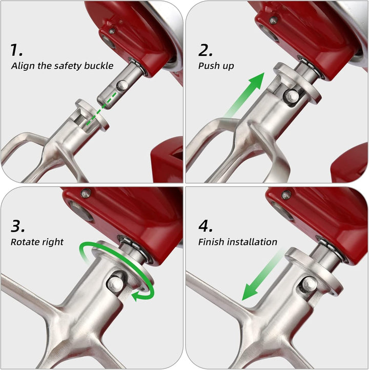 Gdrtwwh Flachrührer-Aufsatz aus Edelstahl für KitchenAid 4,5-5 Quart Standmixer mit neigbarem Kopf,