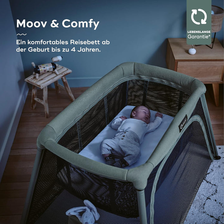 Babymoov Moov & Comfy 3-in-1 Reisebett für Babys und Kleinkinder - bis 20kg, mit zwei Ebenen, Beiste