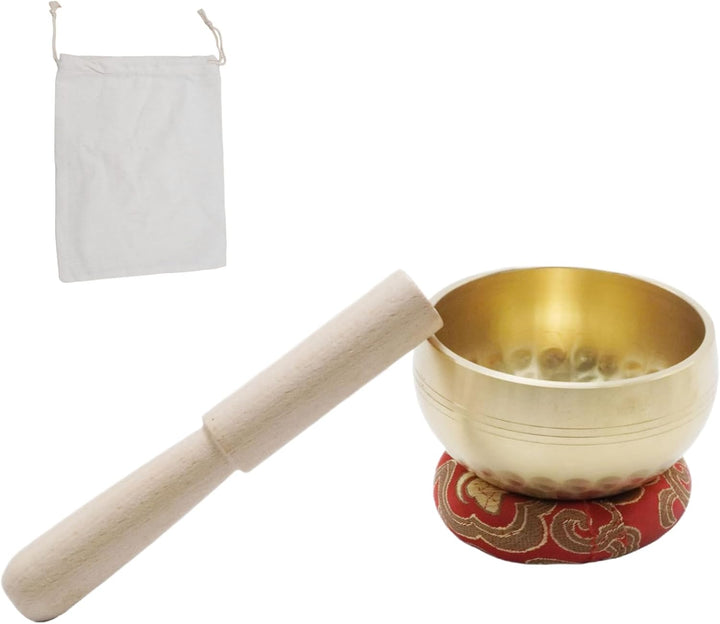 Tibetisches Klangschalen-Set, Durchmesser 8 cm mit einzigartigem Design, einschliesslich Holzschläge