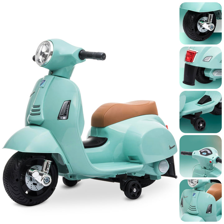 Vespa Kinderroller Elektroroller Kinder Elektrofahrzeug Kinderfahrzeug (Grün), grün