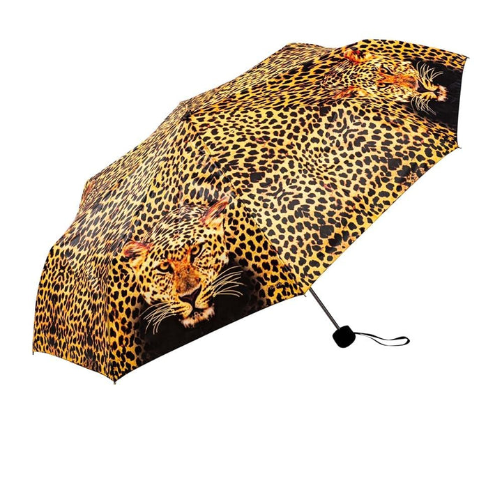 LUCKYWEATHER Regenschirm Taschenschirm Mini Damen/Herren Motiv Leopard I Taschenschirme klein und st