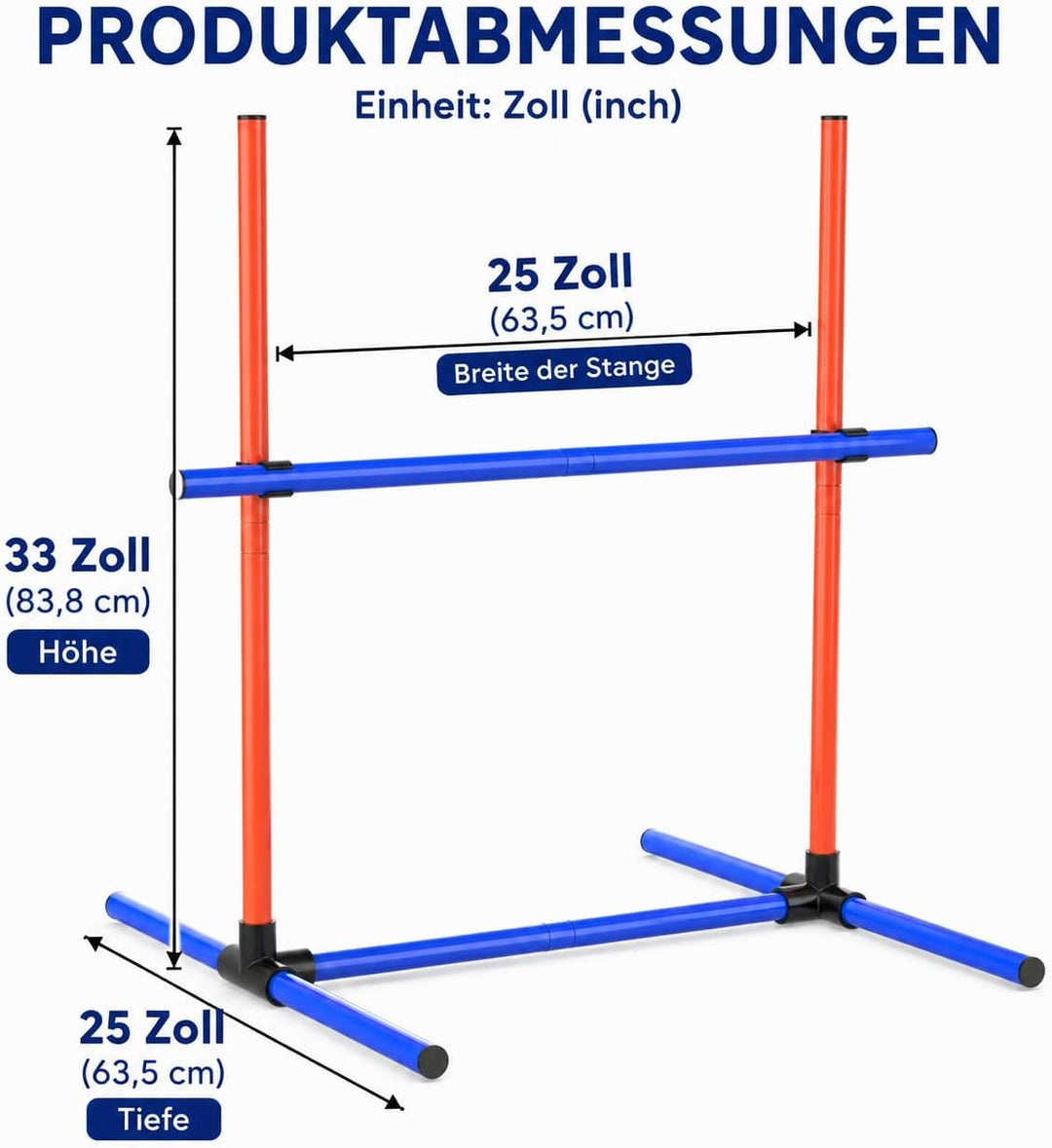 Agility-Trainingsset für Hunde, Hindernisset mit Slalomstangen, Hundesport-Ausrüstung, für Grosse un