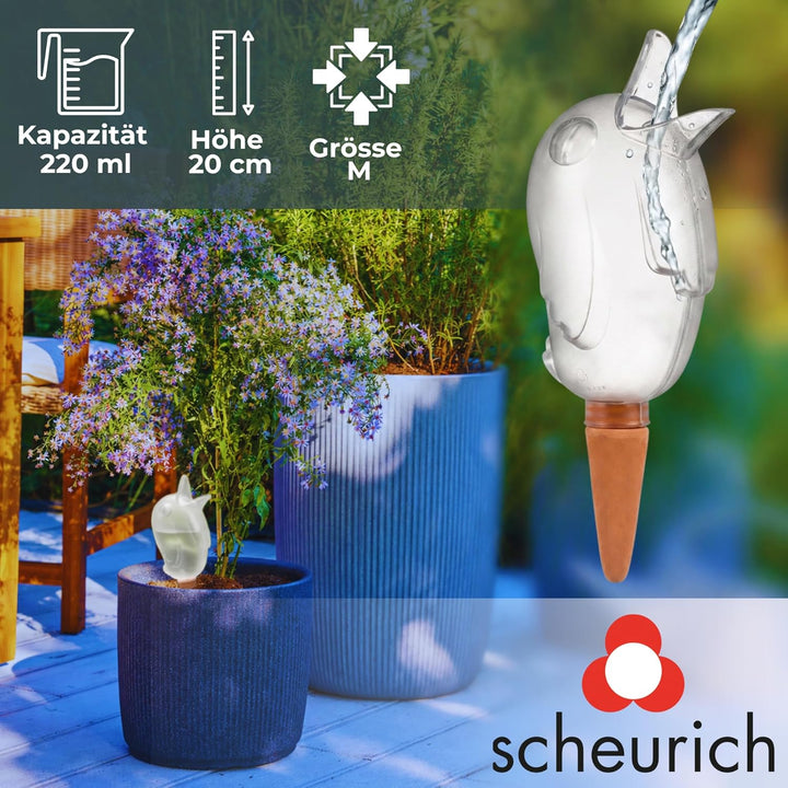 Scheurich 4er-Set Bewässerungskugel 220ml Transparent Wasserspender Bördy M (Klar) Wasserspeicher Tr