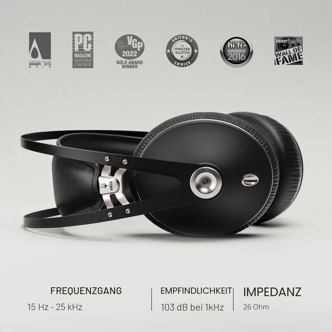 Meze 99 Neo Black Audiophiler Over-Ear Kopfhörer, hochwertigen Materialien und hohem neo schwarz, Sc