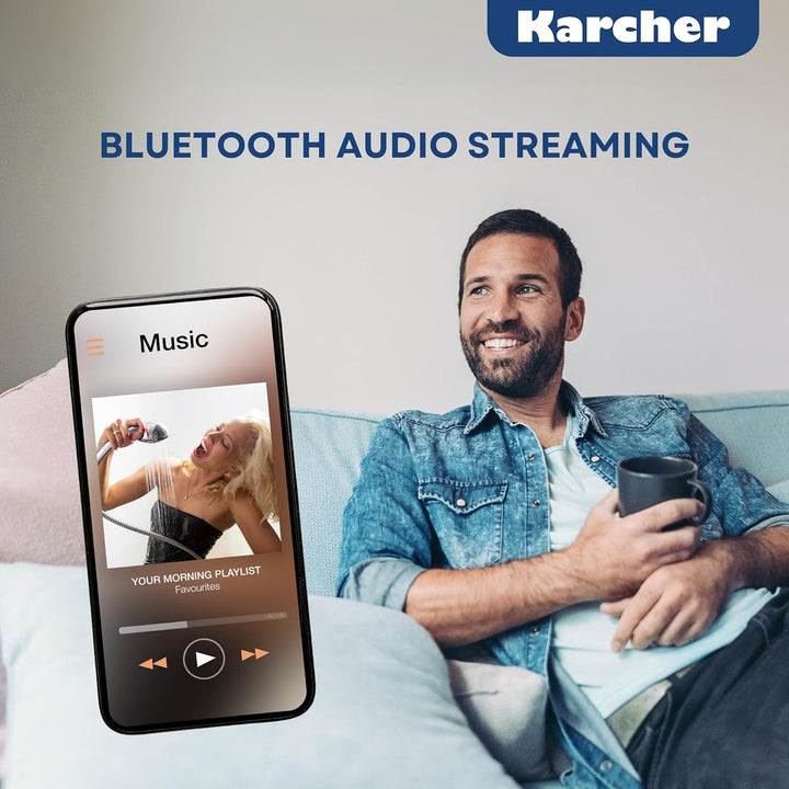 Karcher RA 2038D-S - Küchenradio mit UKW/DAB+ Radio, Unterbauradio mit Bluetooth & Leuchte, Digitalr
