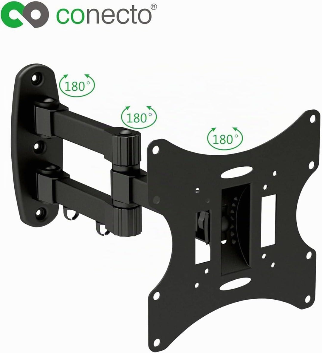 conecto TV Monitor Wandhalterung, neig- und schwenkbare Universalhalterung mit Gelenkarm, max. VESA