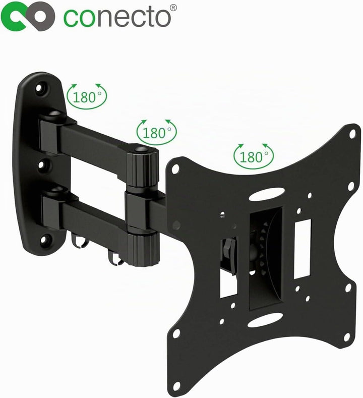 conecto TV Monitor Wandhalterung, neig- und schwenkbare Universalhalterung mit Gelenkarm, max. VESA