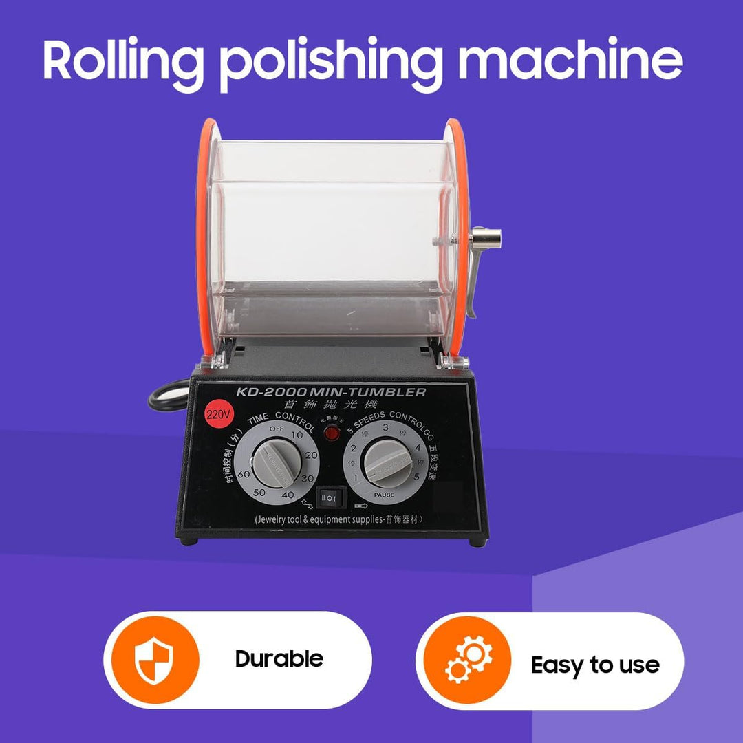 SUDEG Poliermaschinen Poliertrommel Kugelmühle Rotationspolierer Poliermaschine mit Timer,Rotary Tum