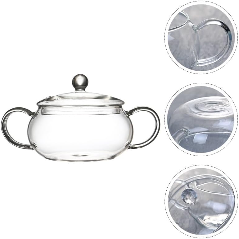 SOIMISS HitzebestäNdiger Glastopf mit Deckel 9.84 Zoll Glas Kochtopf für Induktionsherd Schmoren Koc