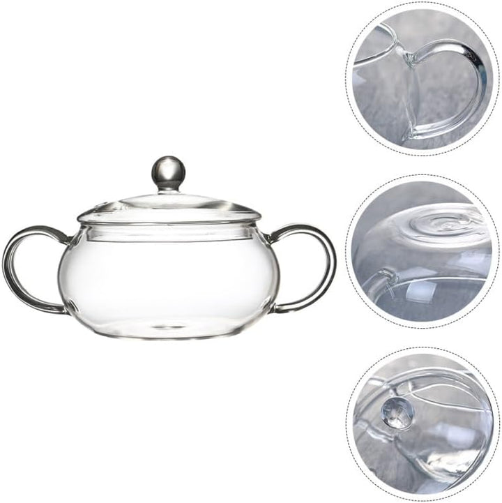 SOIMISS HitzebestäNdiger Glastopf mit Deckel 9.84 Zoll Glas Kochtopf für Induktionsherd Schmoren Koc