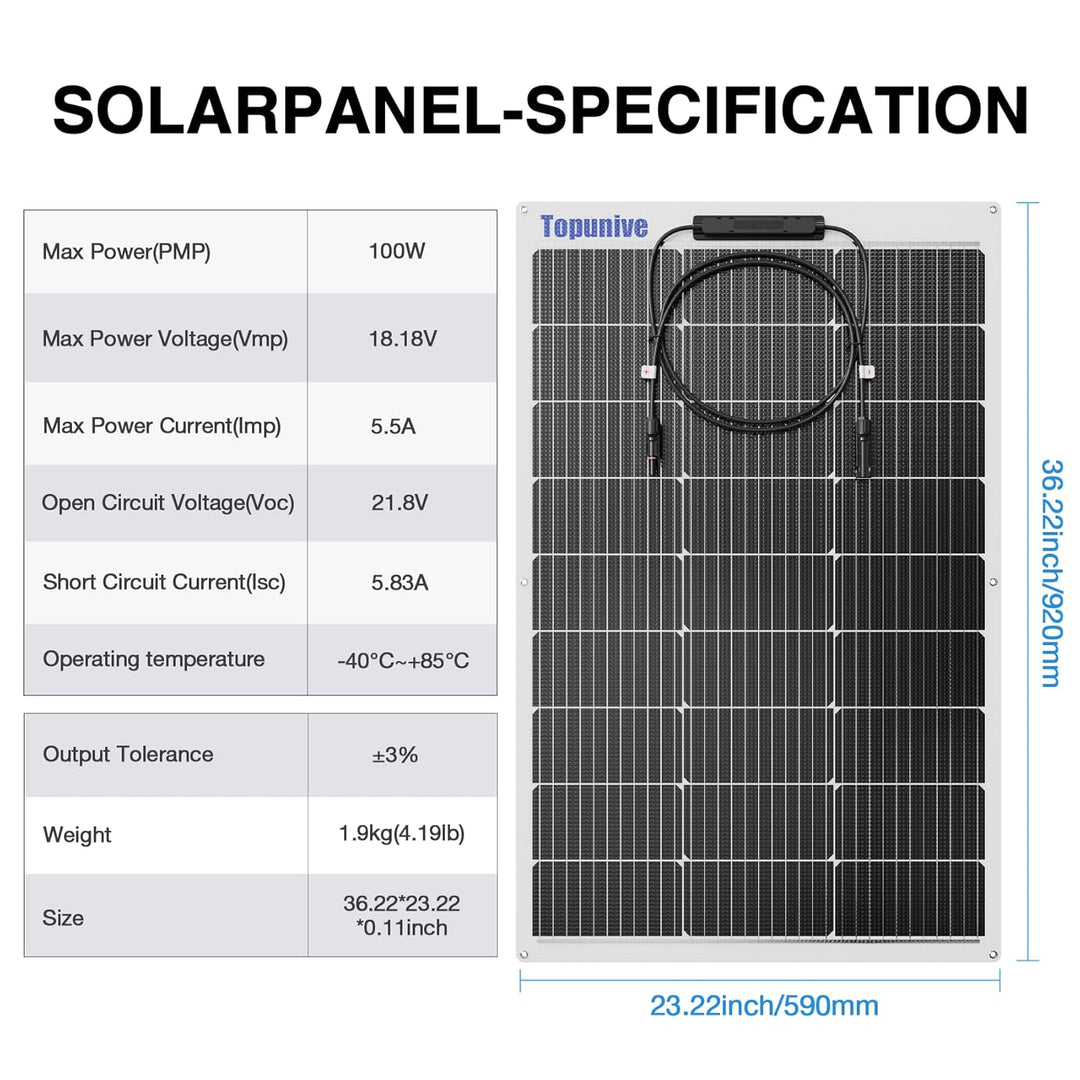 Flexibel Solarpanel 100W 12V Monokristalline Flexible Solarmodul 100 Watt 12 Volt für 12V Batterien