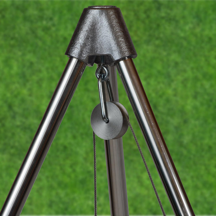 Dreibein Schwenkgrill inkl. 60 cm Edelstahl-Rost aus deutscher Produktion