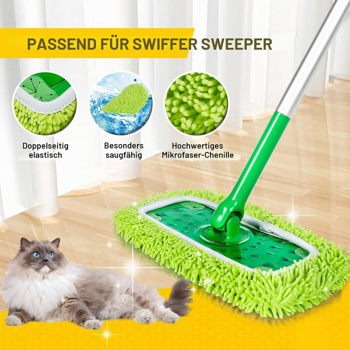 KEEPOW Mikrofaser-Tücher für Swiffer Bodenwischer – ideal für Swiffer Feuchte Bodentücher, Chenille-
