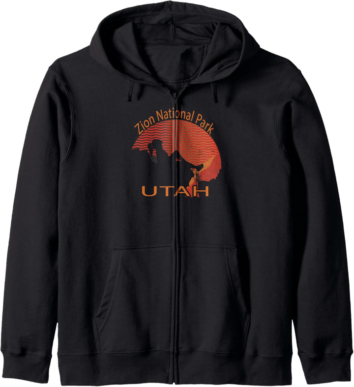 Zion US National Park Utah Reisen Camping Wandern Vintage Kapuzenjacke