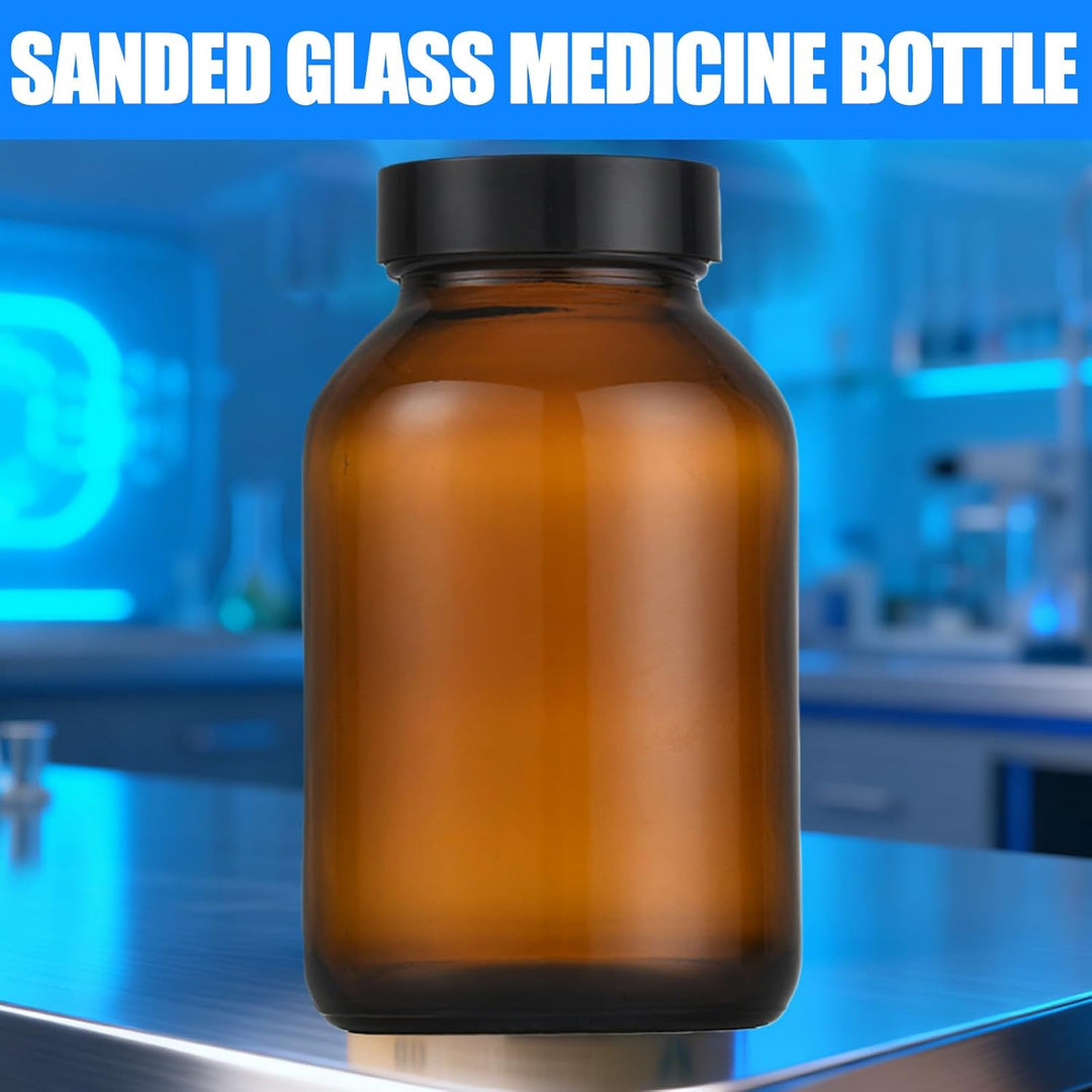 4 Stück Braunglas mit Deckel 500ml, Braunglüser mit Schraubverschluss, UV-Schutz und Wiederverwendba