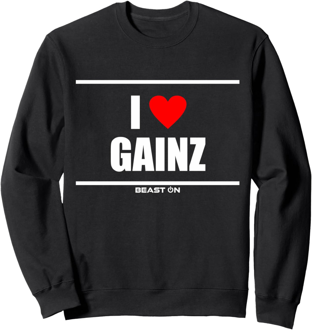 I Love Gainz Gains Bodybuilding Gym Fitness Training Sprüche Sweatshirt