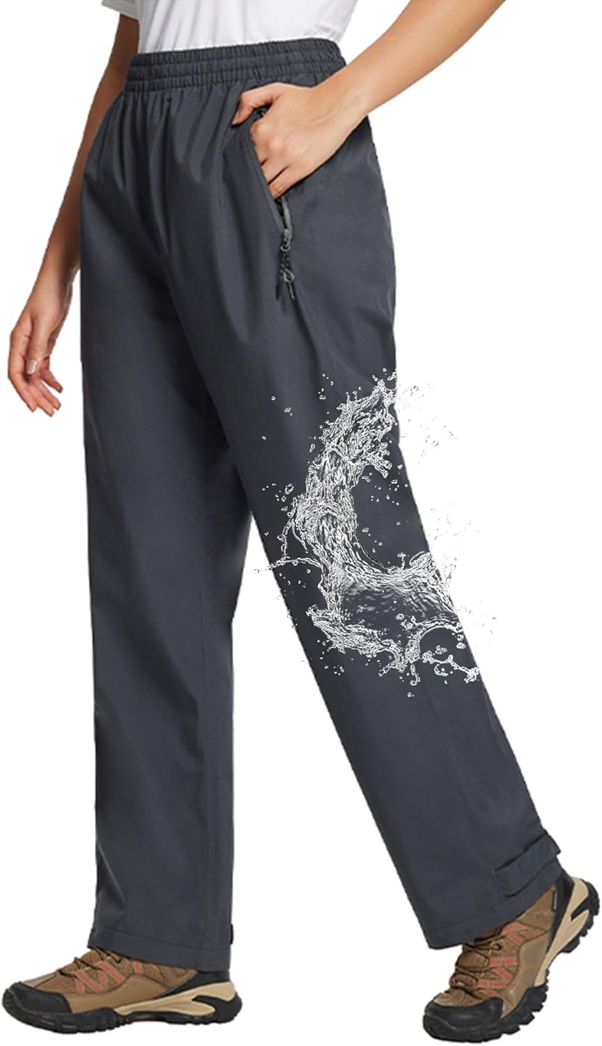 baleaf Regenhose Damen Wasserdicht 10000mm H2O Atmungsaktiv Überziehhose Leichte Wanderhose Trekking