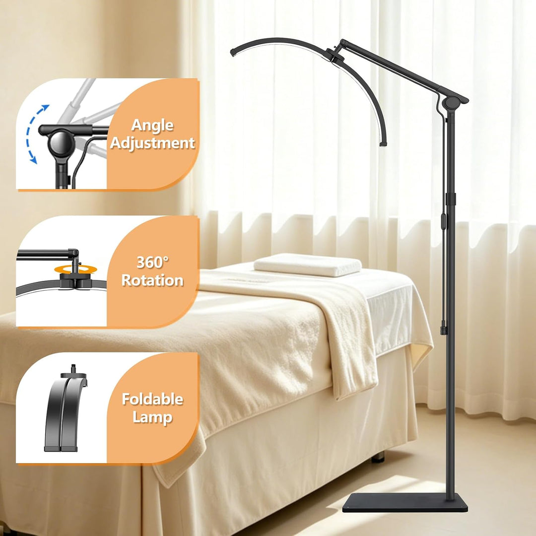 Halbmond Lampe Kosmetiklampe, 70CM Wimpern Lampe für Wimpernverlängerungen/Nägel mit Telefonhalter -