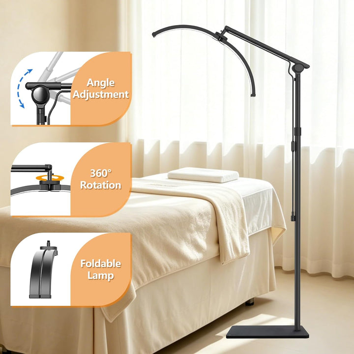 Halbmond Lampe Kosmetiklampe, 70CM Wimpern Lampe für Wimpernverlängerungen/Nägel mit Telefonhalter -