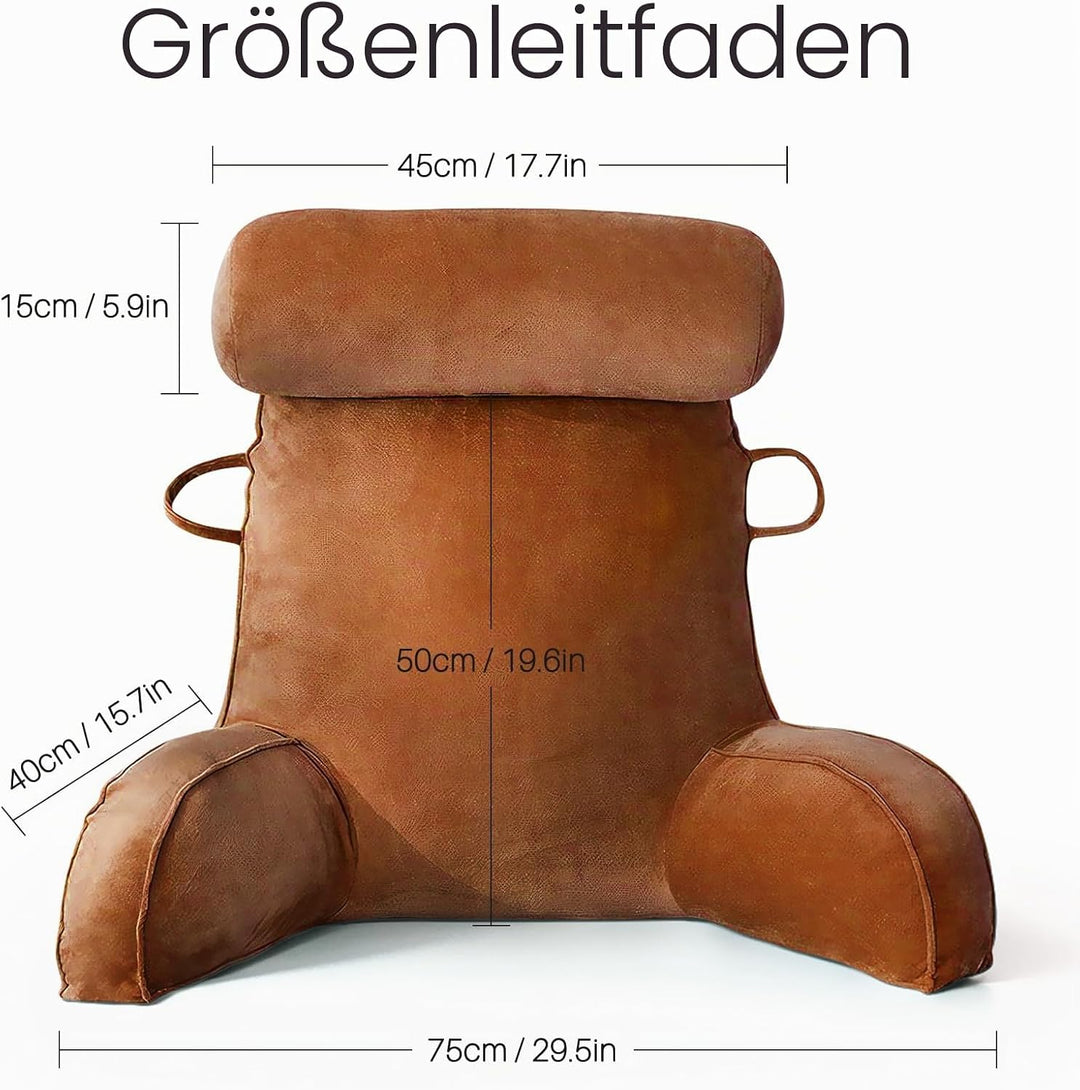 GKXLH Lesekissen - Samt Lesekissen für das Sitzen im Bett Erwachsene, Rückenkissen für das Sitzen im